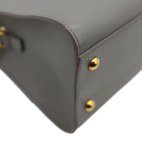 Yves Saint Laurent  Cabas Baby Leather Tote Shoulder Bag Gray - Picture 8 of 12